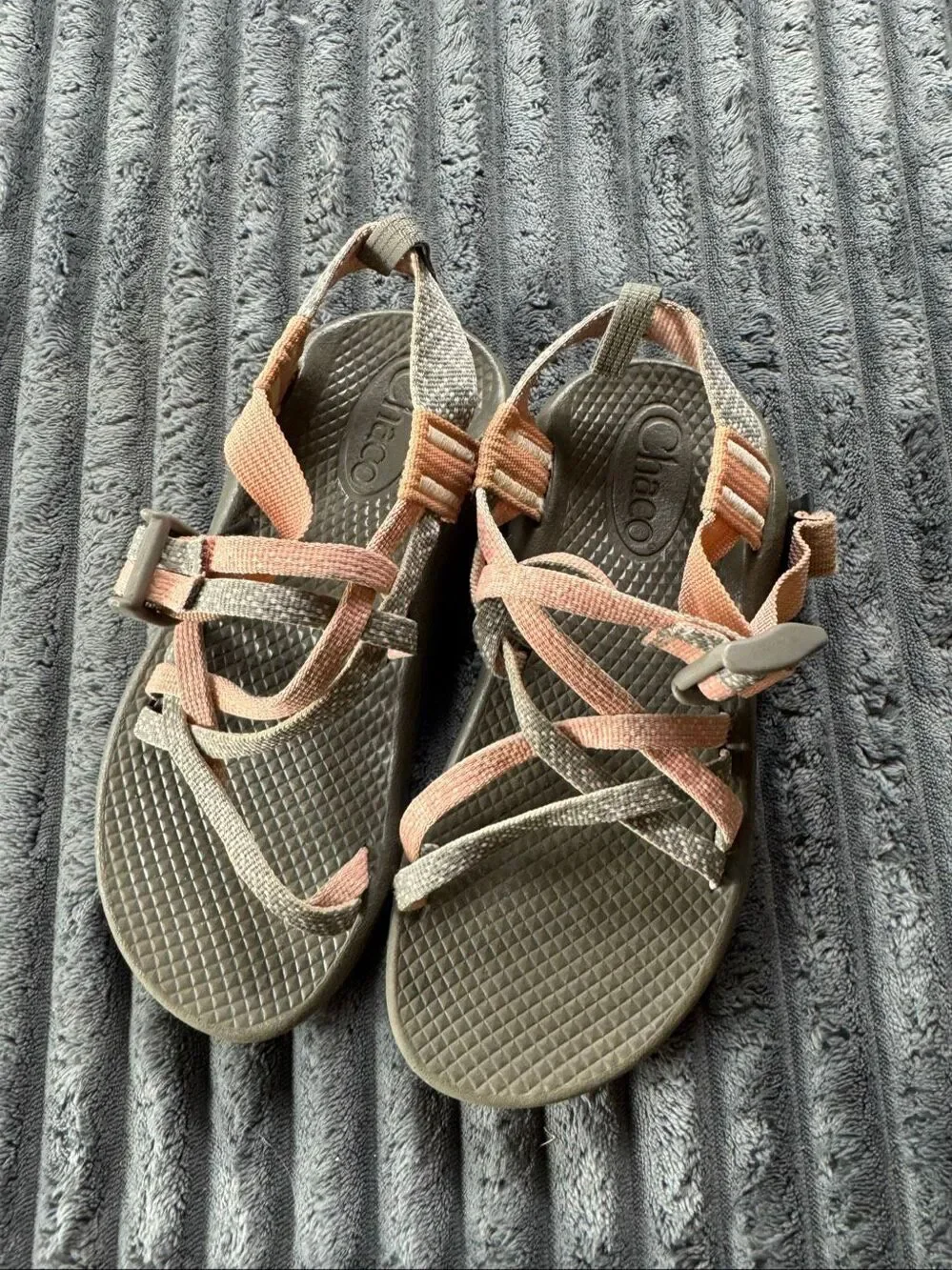 Chacos Classic Sport Burlap Heather Peach Multi Straps Sandals Size 1